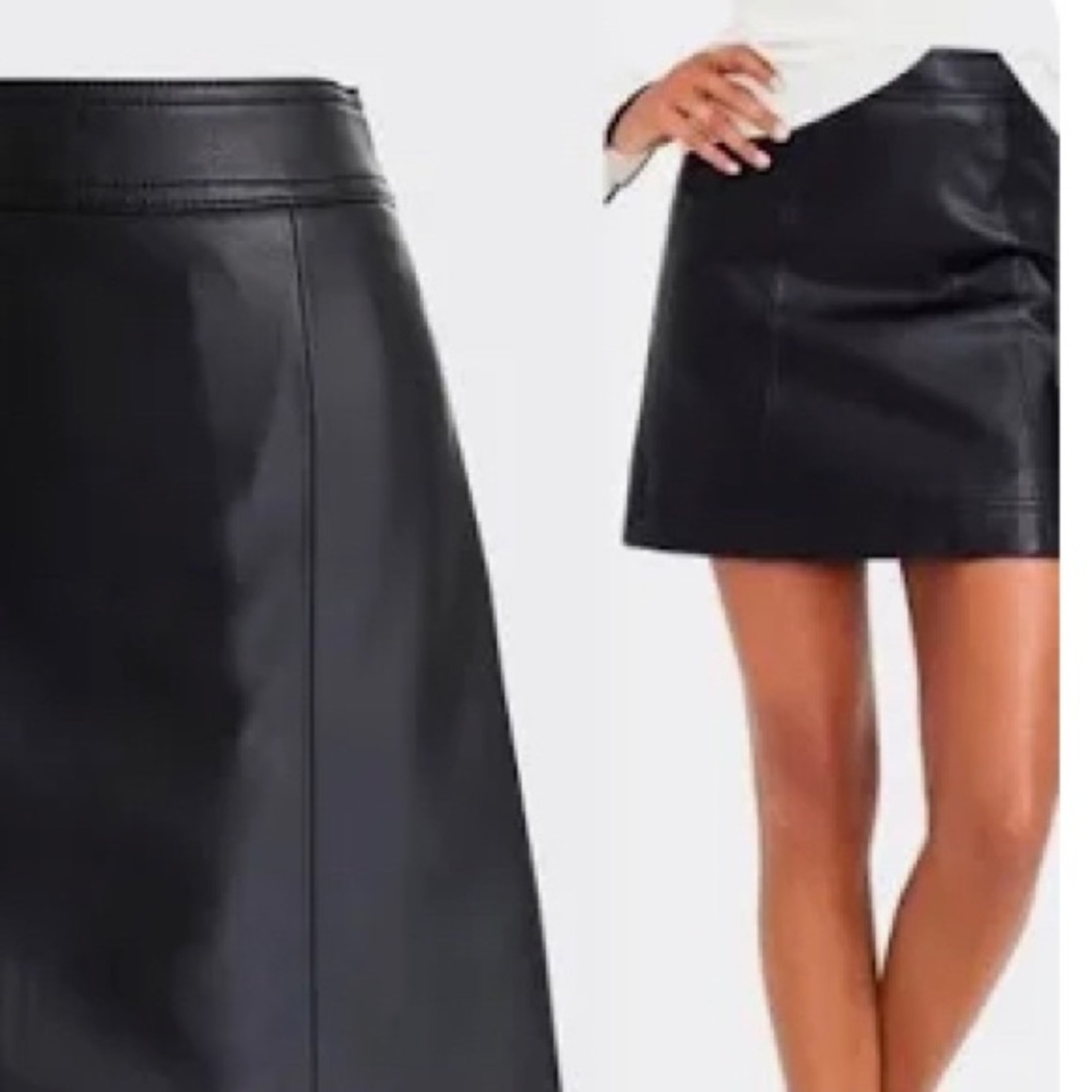 J. Crew Black Leather Skirt